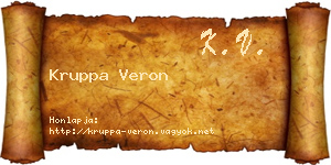 Kruppa Veron névjegykártya
